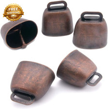 5 Pack Grazing Copper Bells Metal Cow Bells for Dogs Animal Copper Loud picture