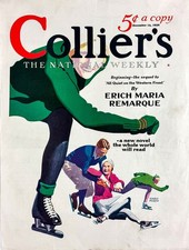 ❄️ Collier's (1930) Ice Skating Magazine Cover Poster - 24x36” RARE Reprint 🖼️ picture