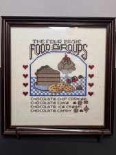Vintage Dessert Embroidered Picture - Vintage chocolate Food Groups  picture