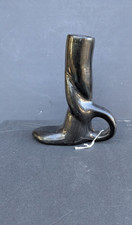 VINTAGE NATIVE AM. SANTA CLARA BLACKWARE POTTERY CANDLE HOLDER 6