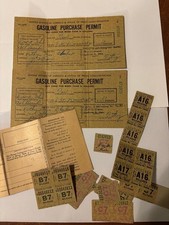 Vintage WWII Ohio Gasoline Purchase Permits and Coupons picture