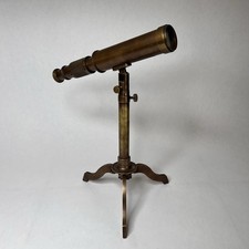 Vintage Brass Mini Tabletop Telescope Mid Century picture