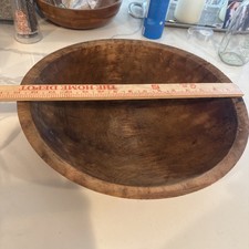 Antique 15” Round Walnut Wood  Turned 18th Or Early 19 Th Century. picture