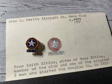 ORIGINAL WWI GLEN MARTIN AIRCRAFT CO PIN BADGE FROM FOUNDER picture