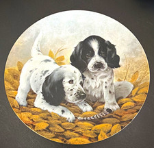 Edwin M. Knowles Fine Feathered Friends English Setters Dog Plate Porcelain 1989 picture