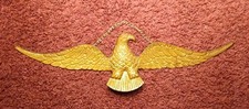 Vtg American Bald Eagle 16” Spread Wings Heavy Solid Brass Hanging Wall Art -USA picture