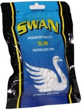 Swan Tips SLIM SIZE Paperless Cigarette Filter Tips (15mm) Pack of 200 Tips picture