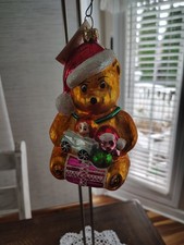 Vintage Christopher Radko Large Golden Teddy Bear Retired picture