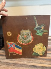 Vintage Mississippi Folk Art Decoupage Plaque Historic State Flag Magnolia 12x12 picture