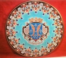 Rare Longwy French Enameled Cloisonne Majolica Wall Platter picture