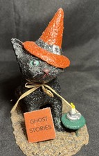 Vtg Broomsnickle Black Cat Halloween Linda Lindquist Baldwin Enesco 1998 picture