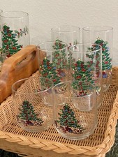 Set Of 21 Vtg Luminarc NOEL Christmas Tree Toys Holiday Drinking Glasses 3 Size picture