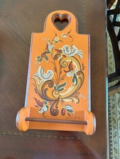 Vintage Norwegian Rosemaling Towel Holder. Vesterheim Gold Medalist G. Albrecht picture