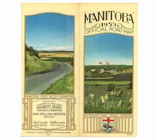 Vintage 1953 Manitoba Canada Official Road Map picture