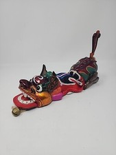 Vintage Chinese Carved Wood Lion Dance Puppet Foo Dog Dragon Marionette Folk Art picture