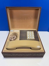 Vtg Western Electric Deco-Tel Desk Wood Box Push Button Telephone Phone ~Tested picture