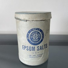 Rare Vintage Blue Circle Brand Grocer’s Supply Co Epson Salt Cardboard Container picture