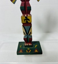 Vintage Hand Painted Wood Totem Pole Souvenir Native American Style Folk Art picture
