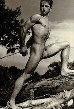 1960s beefcake model in a thong leaning uphill 4x6 reprint gay gentleman's coll picture