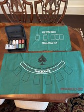 Premium Tabletop Casino Felt Layout for Texas Hold 'em Poker and Blackjack NEW picture