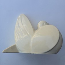 Pair Of Mid Century Ceramic VANGUARD ACCENTS  Cream White Dove Birds 7x6x3 picture