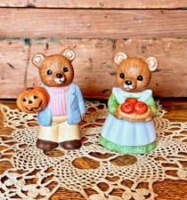 Homco Halloween Teddy Mom And Dad Bear Porcelain Figurines picture