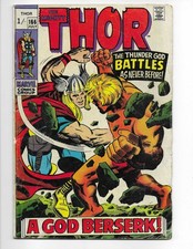 Thor 166 1969 Marvel Comics VG- 3.5 2nd Full App Warlock Balder Sif Odin   UK Ed picture