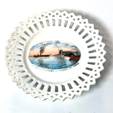 STEAMER SHIPS R & O PRESCOTT ONTARIO CANADA Souvenir China TRINKET DISH PLATE picture
