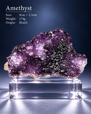 Natural Brazilian Amethyst Crystal Cluster on Acrylic Base 9cm x 5.5cm 174g picture