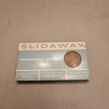Vintage Slidaway Personal Brush Original Package England Made Brown picture