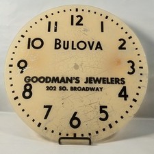 Vintage  PAM Style 14 3/8 Bulova Advertising Glass Clock Dial  picture