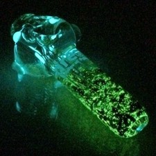 Glow Freezable Glitter Glass Pipe  Thick Glass Smoking Bowl  Glass Small Size picture