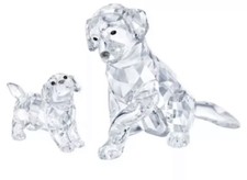 NIB Swarovski Labrador Mother With Puppy Crystal Clear Figurine #5705330 picture