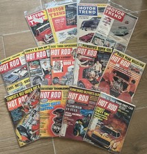 13 Vintage 1960’s HOT ROD Magazines 1950’s MOTOR TREND Rat Rod DRAG RACING picture