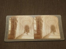 VINTAGE STEREOVIEW STEREOSCOPE CARD 1908 GOTHIC CLOISTER ST JOHN TOLEDO SPAIN picture