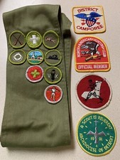 VTG Boy Scout Sash With 9 Patches & Archdiocese Detroit & District Camporee MORE picture