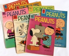 Vintage Dell Peanuts Comic Book Lot (7) Snoopy Charlie Brown picture
