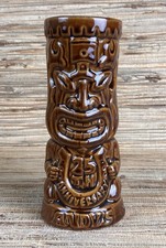 Andy's Place 25th Anniv Tiki Mug Tiki Farm Mr G 2013 Brown Glaze 7.25