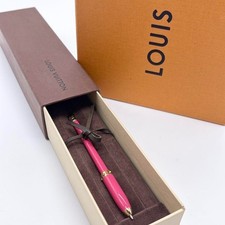[Exc+5 wz/Box] Louis Vuitton Stylo Agenda Shocking Pink/Gold Ballpoint Pen picture