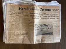 1943 FEB 25 NEW YORK HERALD TRIBUNE - WWII Rommel in Retreat Late City Edition picture