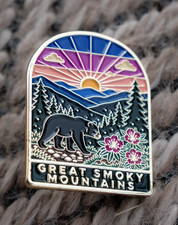 Great Smoky Mountains Enamel Pin - National Park Travel Souvenir Smokies Hiking picture