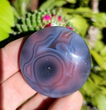 Mozambique Tube Agate Palm Stone,Gorgeous 37g Natural Pink/Blue Swazi Agate picture