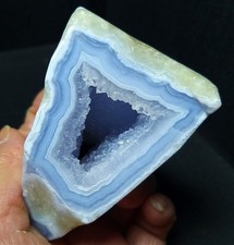 RARE 266G Natural Polishing Argentine Blue Agate/Stone Geode Healing AB1519 picture