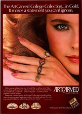 1983 •ARTCARVED Class Rings 14K Karat Gold  Print Ad • 80s Fashion HA.38 picture