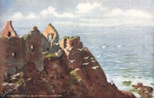 Dunluce Castle Oilette Postcard - Raphael Tuck Series 7215 Giant's Causeway picture