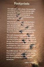 LOT of 3 NEW - FOOTPRINTS IN THE SAND POEM - LARGE POSTER SIZE - 23x15 picture