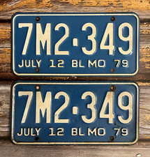 1979 Missouri TRUCK License Plate Matched Pair / Set 7M2-349 picture