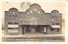 Inglewood CA California Seville Theatre Fairview Heights  RPPC Postcard Copy picture