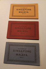 Vintage 12 Views of Singapore and Malaya Postcard Booklets Set, Serie I II III picture