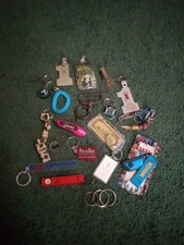 Vintage Keychain Lot Of 18 Unique Rare Designs Multiple Brands Decent Condition  picture